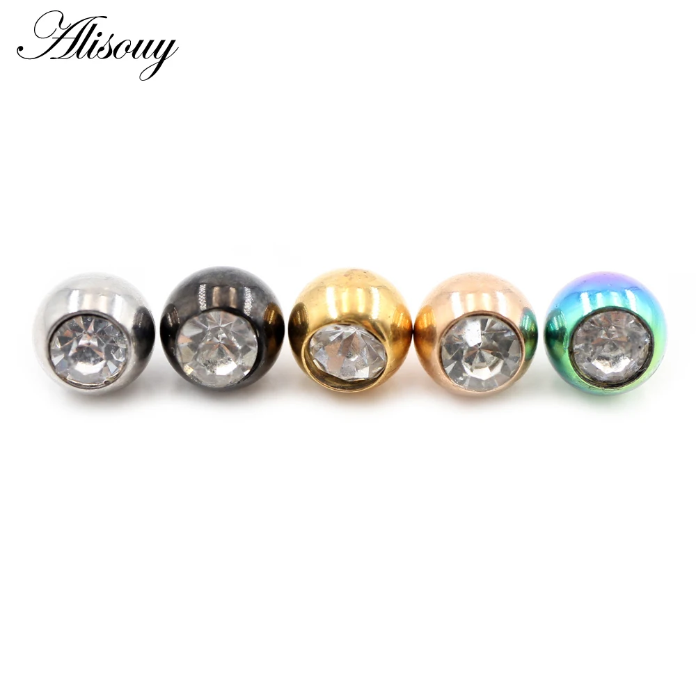 Body Jewelry Replacement Ball - 2 Stück 14G/16G Zirkon Edelstahl DIY