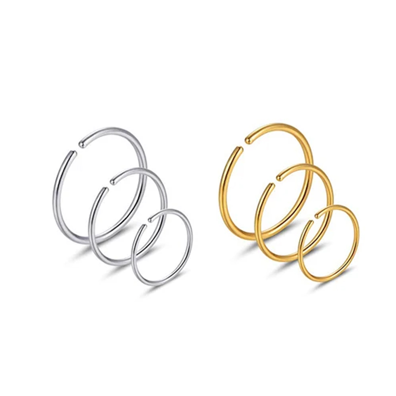 Body Jewelry Surgical Steel - 6 Stück/Set Hypoallergene Nasenringe aus 316L