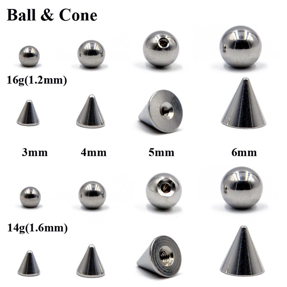 Body Jewelry Replacement Ball - 100 teile/los Stahl 14G 16G Nase