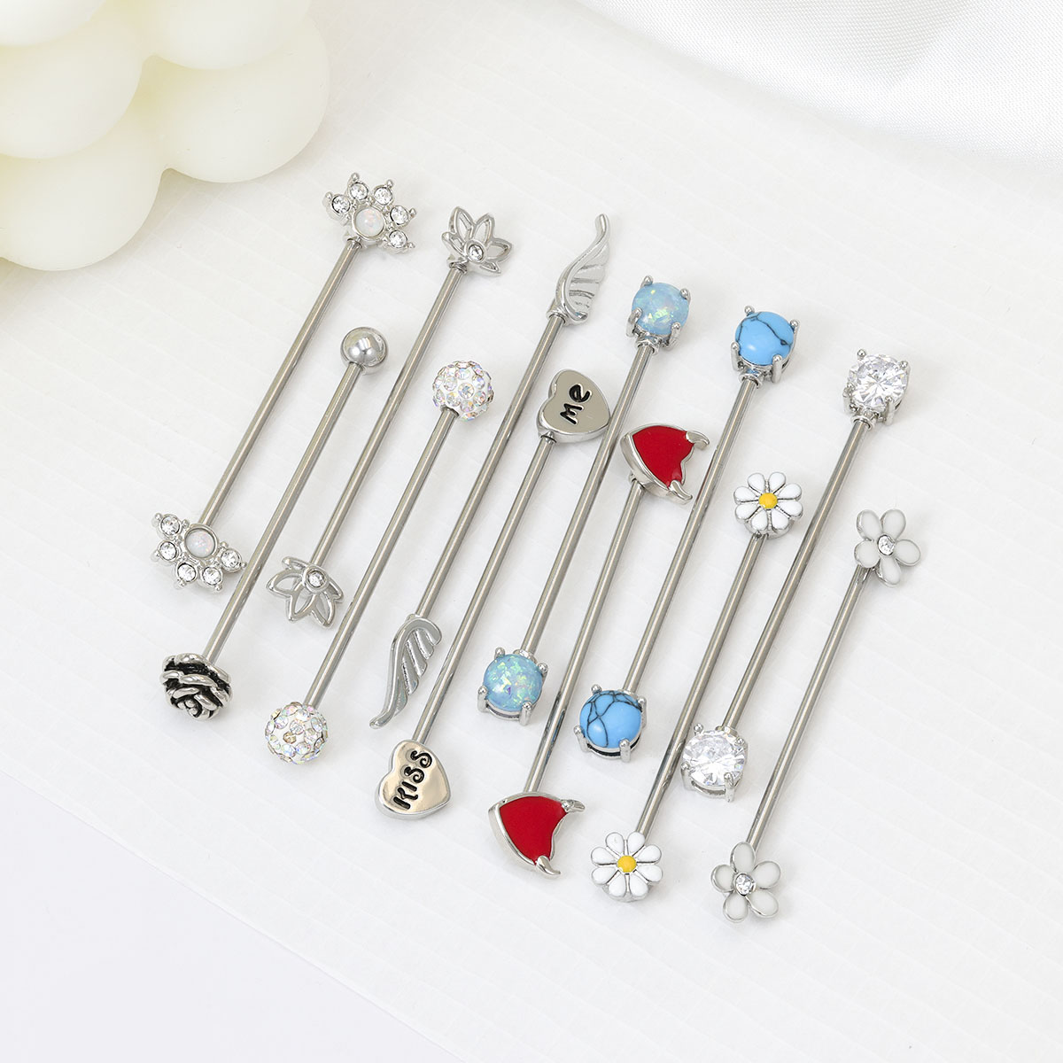 Body Jewelry Surgical Steel - 16G Pfeile Herzen Industrial Barbell Chirurgenstahl