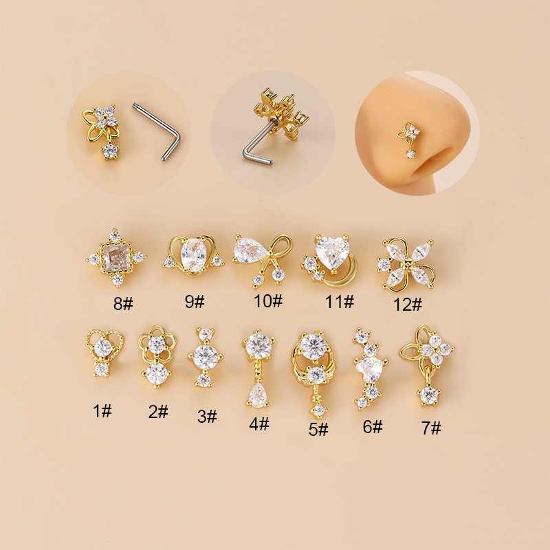 20G L-förmiger Kubischer Zirko – Body Jewelry Surgical Steel Bewertung und Preis