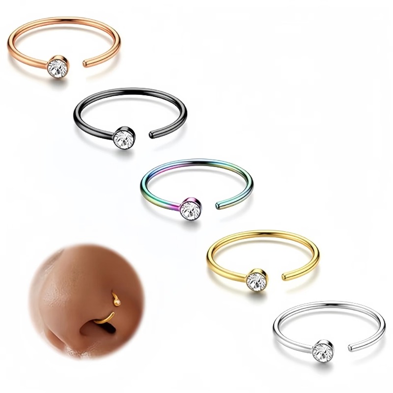5 Stück 18G Nasenringe, C-förm – Body Jewelry Surgical Steel Bewertung und Preis