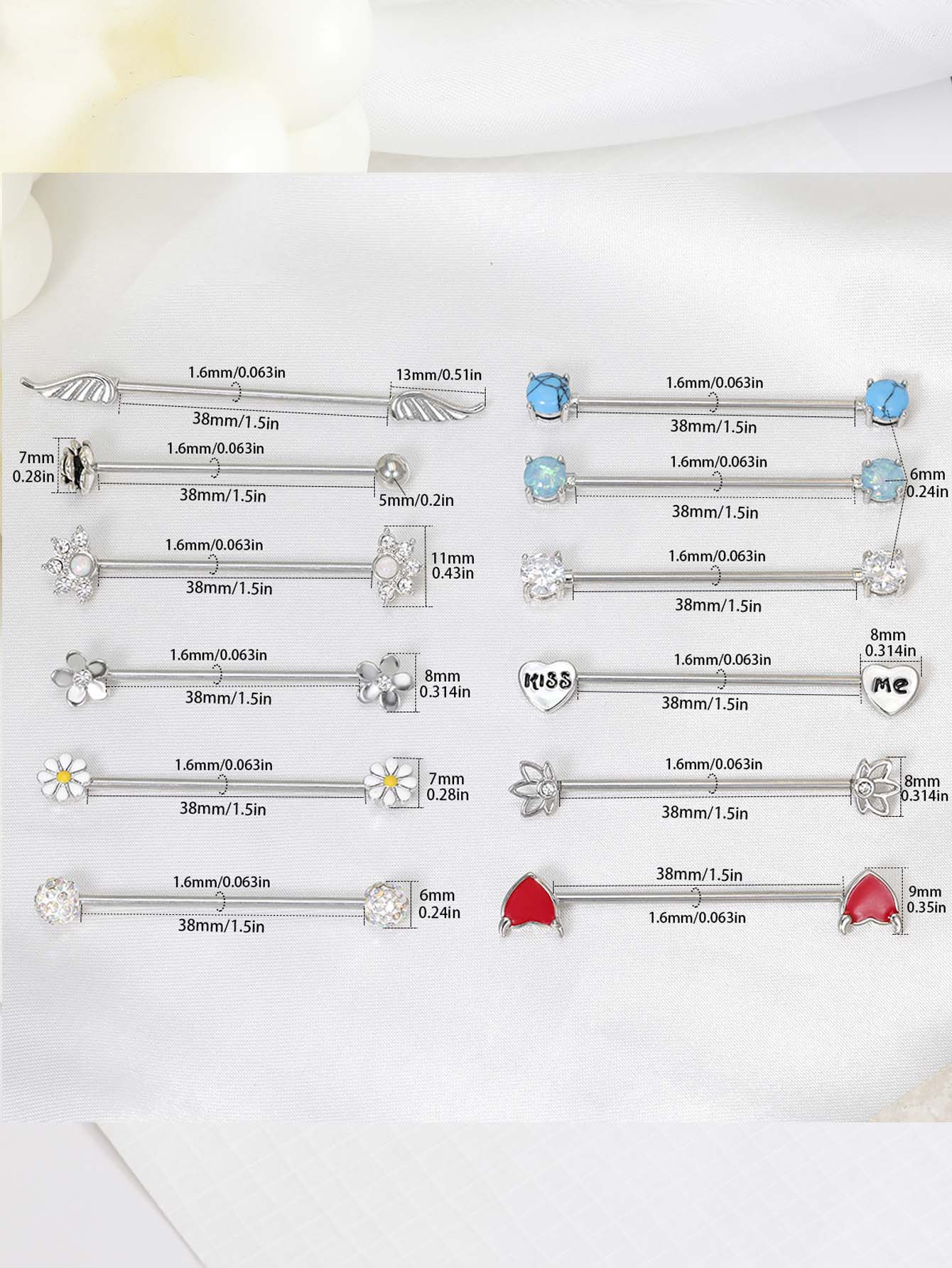 16G Pfeile Herzen Industrial B – Body Jewelry Surgical Steel Bewertung und Preis