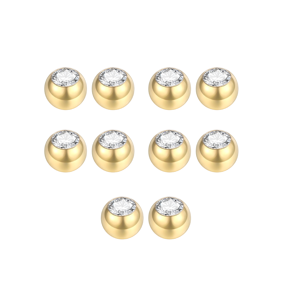 10Pcs Stahl Piercing Kugeln CZ – Body Jewelry Replacement Ball Bewertung und Preis
