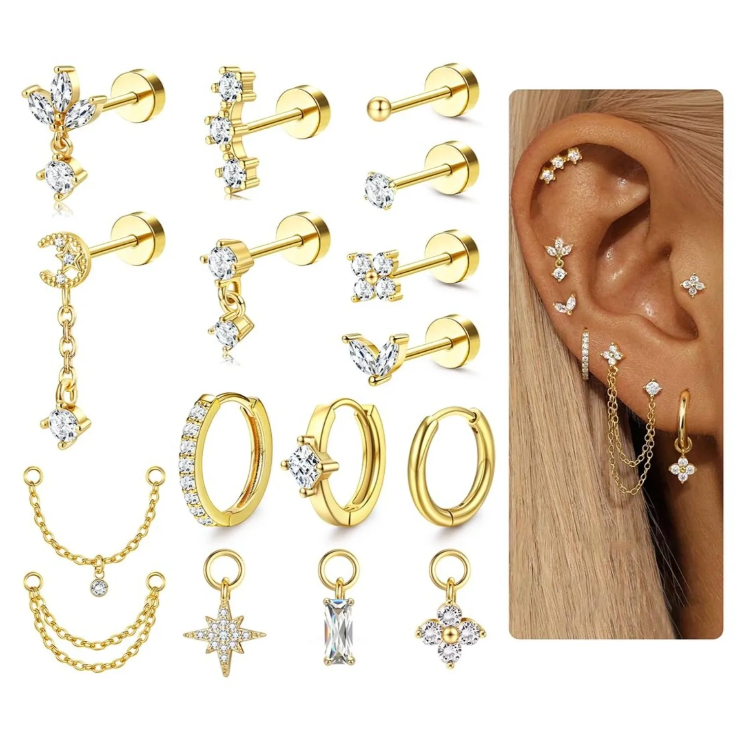 16 Gauge Knorpelohrringe für D – Body Jewelry Surgical Steel Bewertung und Preis