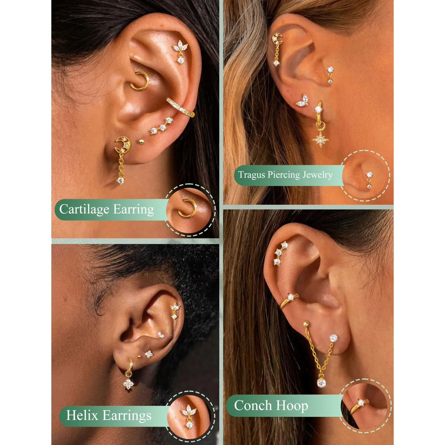 16 Gauge Knorpelohrringe für D – Body Jewelry Surgical Steel Bewertung und Preis